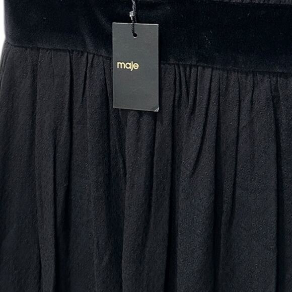 NWT Maje Rudette Open Back Velvet Maxi Dress - Picture 4 of 9